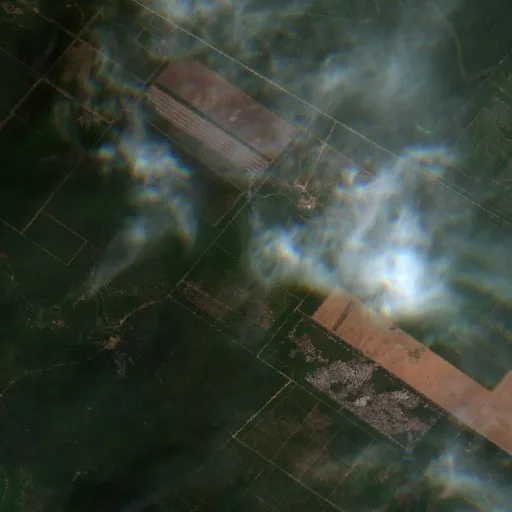 Wildfire near Ibarreta — Sentinel-2 true color