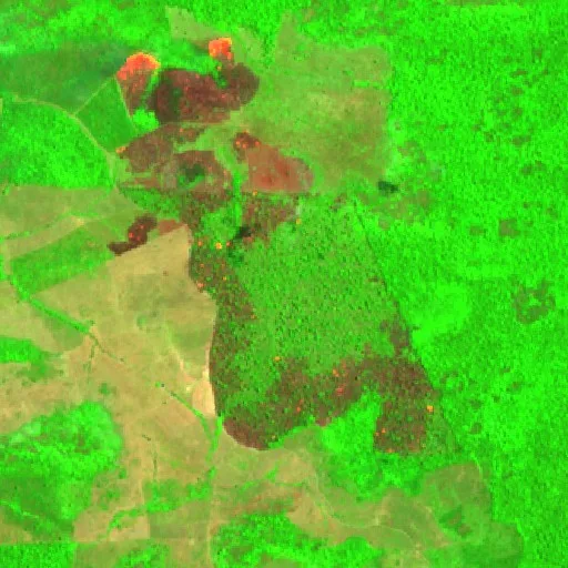 Wildfire near Idéia — Sentinel-2 SWIR (fuego)