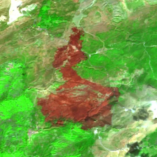 Incendio cerca de Igualeja (27 sep #2) — Sentinel-2 SWIR (fuego)