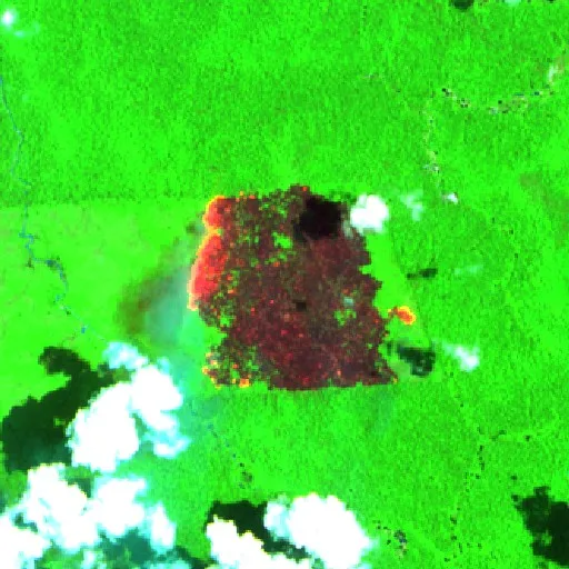 Incendio cerca de Itaituba (1 oct) — Sentinel-2 SWIR (fuego)