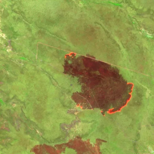 Wildfire near Itaueira — Sentinel-2 SWIR (fuego)
