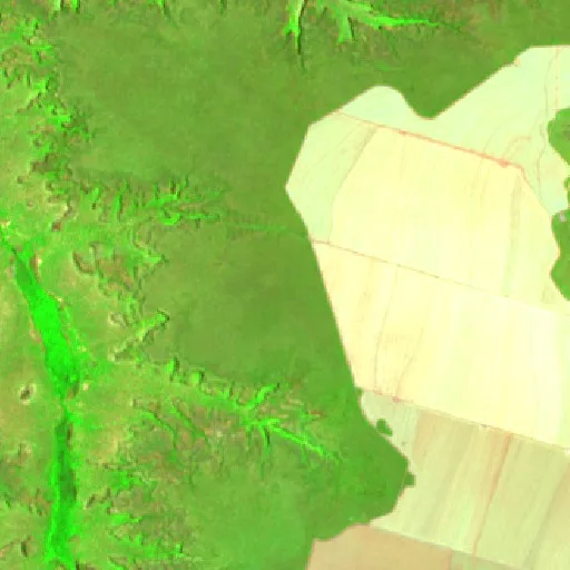 Wildfire near Jacu (Oct 7 · S) — Sentinel-2 SWIR (fuego)