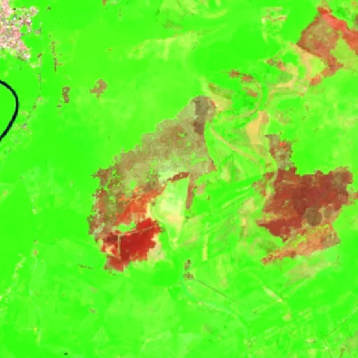 Incendio cerca de Jalapa (14 ago) — Sentinel-2 SWIR (fuego)