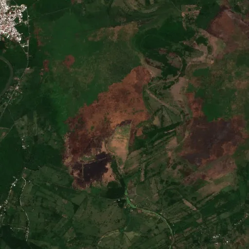 Incendio cerca de Jalapa (14 ago) — Sentinel-2 true color