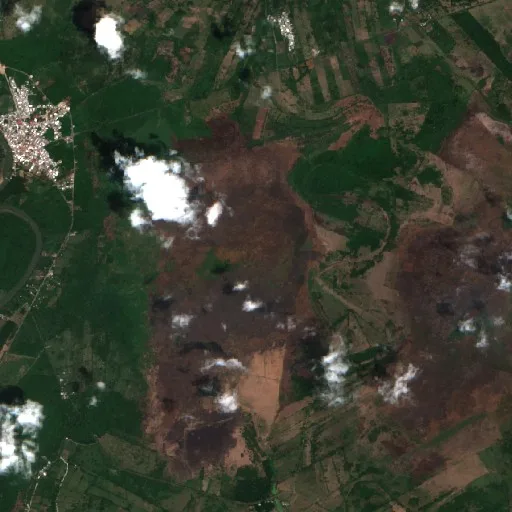 Incendio cerca de Jalapa (27 ago) — Sentinel-2 true color