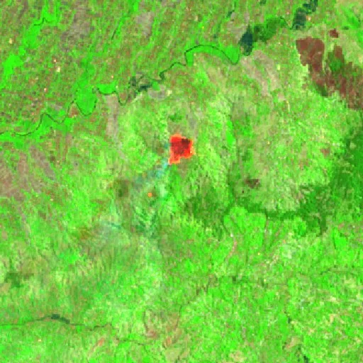 Wildfire near Jatiroto — Sentinel-2 SWIR (fuego)
