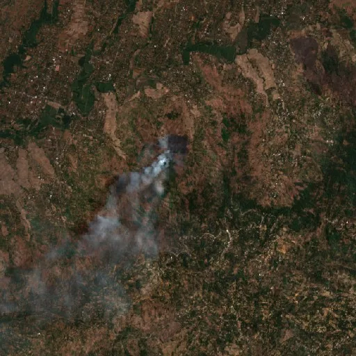 Wildfire near Jatiroto — Sentinel-2 true color
