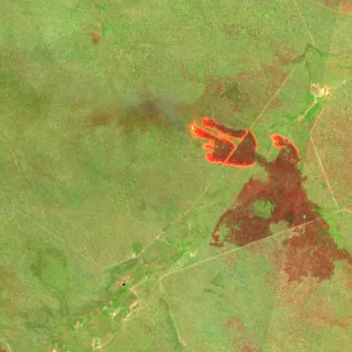 Incendio cerca de Jerumenha — Sentinel-2 SWIR (fuego)