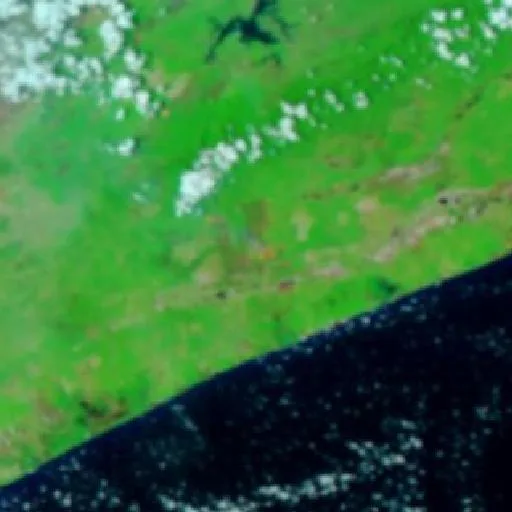 Wildfire near Jorong (Oct 19) — NASA satellite