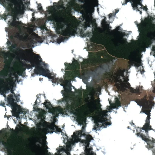 Wildfire near José Filipe Rodrigues — Sentinel-2 true color