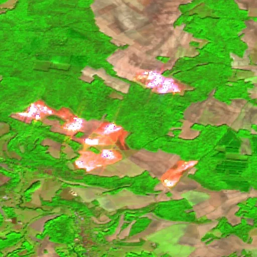 Wildfire near Joux-la-Ville — Sentinel-2 SWIR (fuego)