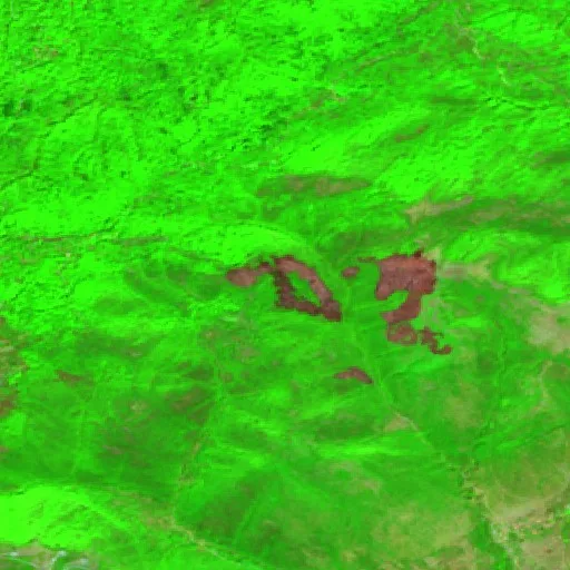 Wildfire near Kallífytos — Sentinel-2 SWIR (fuego)
