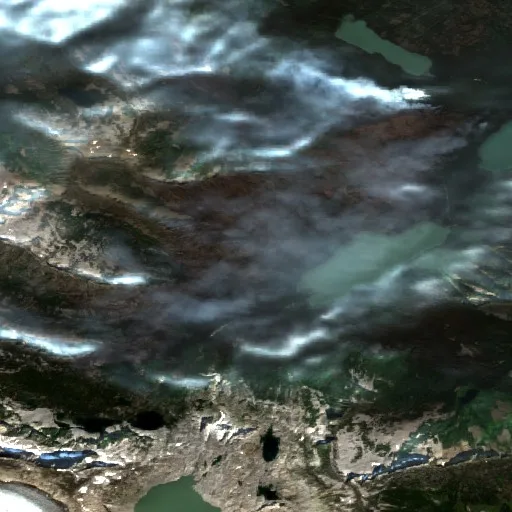 Wildfire near Kanaka Bar — Sentinel-2 true color
