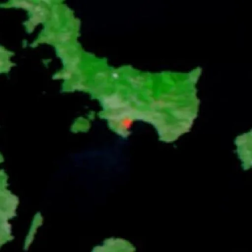 Incendio cerca de Kárystos — NASA satellite