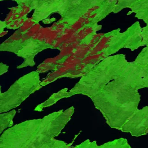 Incendio cerca de Kasabonika (27 jun · NW) — Sentinel-2 SWIR