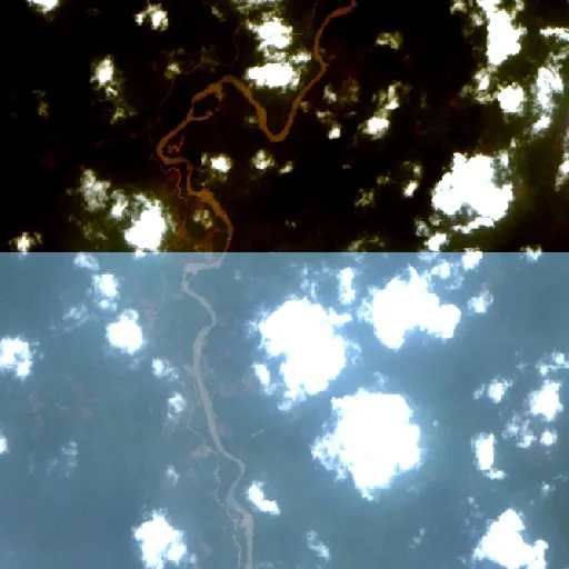 Incendio cerca de Kenyau (2 oct) — Sentinel-2 true color