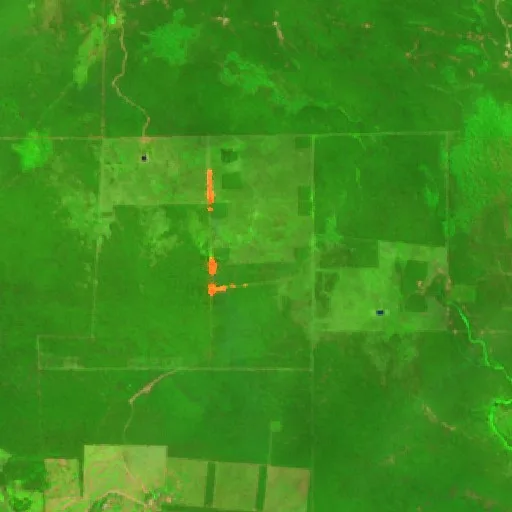 Incendio cerca de Kilómetro 15 — Sentinel-2 SWIR