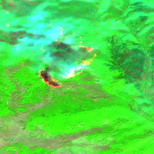 Wildfire near Knin — Sentinel-2 SWIR (fuego)