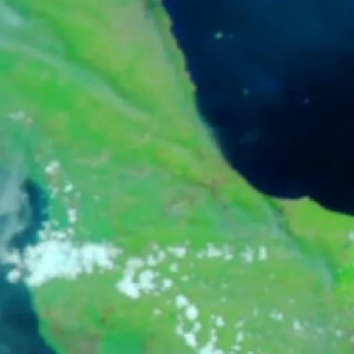 Incendio cerca de Koba — NASA satellite