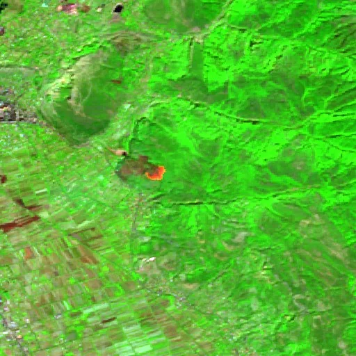 Incendio cerca de Kolç — Sentinel-2 SWIR (fuego)