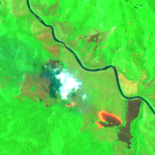 Wildfire near Kompiam Ambum District — Sentinel-2 SWIR (fuego)