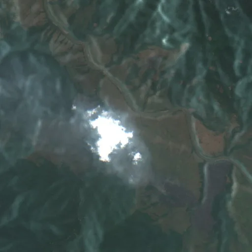 Wildfire near Kompiam Ambum District — Sentinel-2 true color