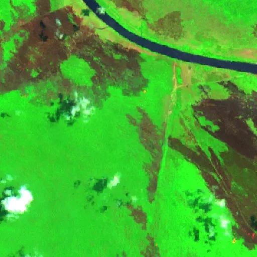 Wildfire near Kuala Pembuang (Sep 19 · W) — Sentinel-2 SWIR (fuego)