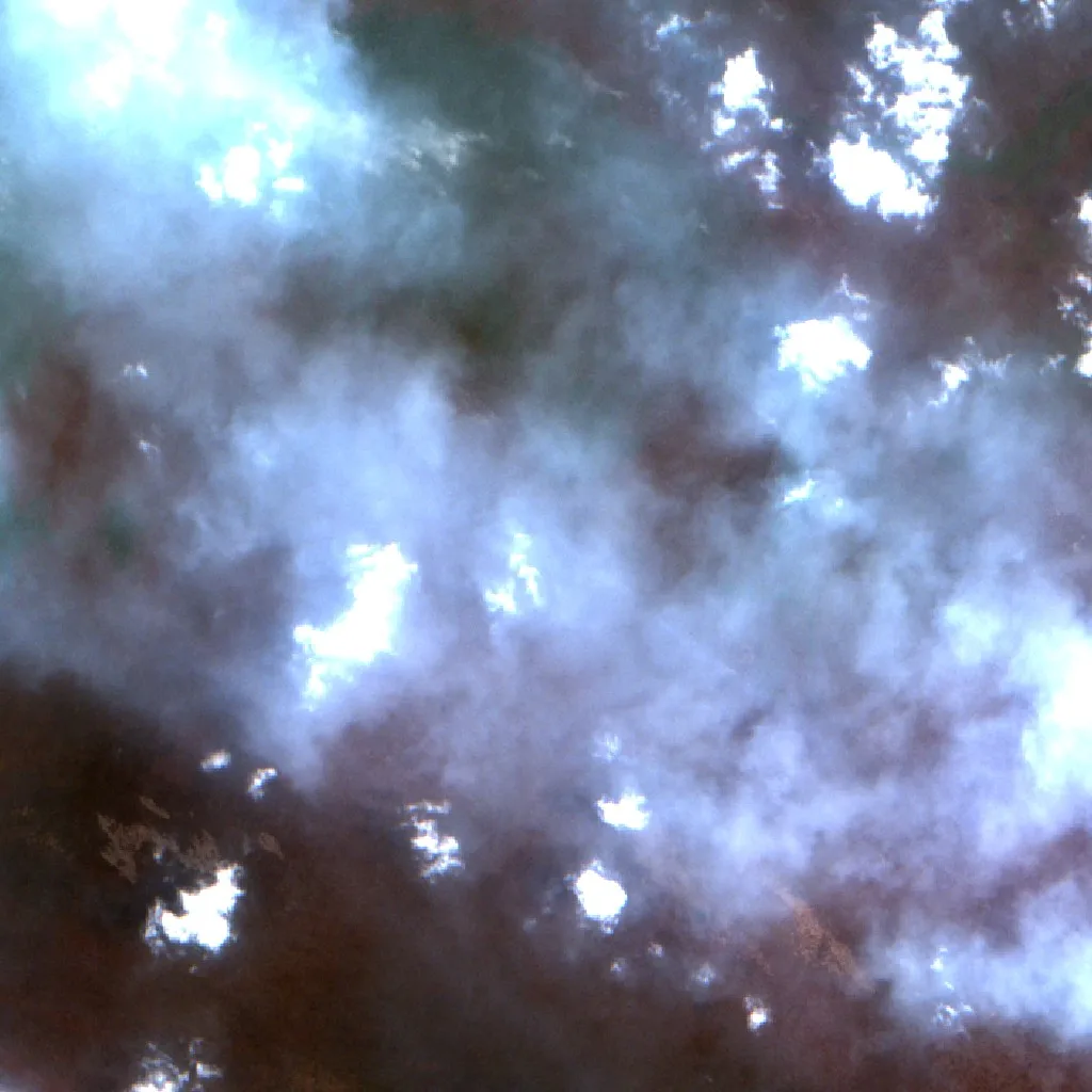 Wildfire near Kuala Pembuang (Oct 17) — Sentinel-2 true color