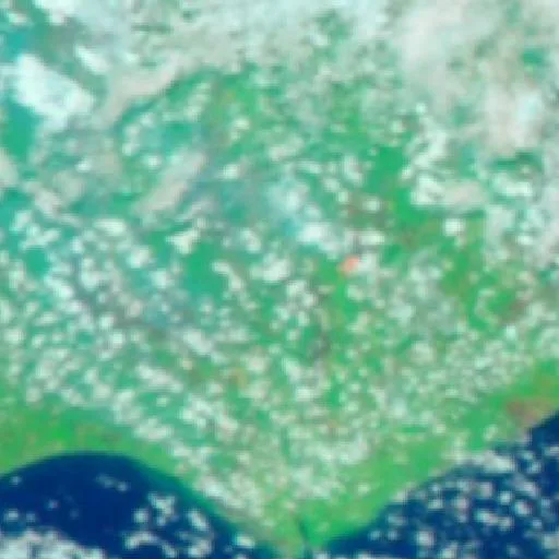Wildfire near Kuala Pembuang — NASA satellite