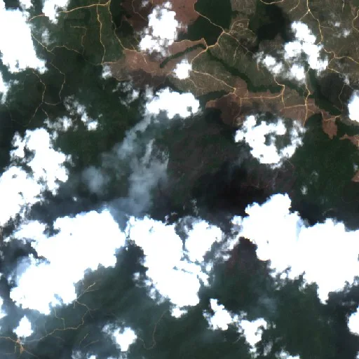 Wildfire near Kutai Timur (Oct 26) — Sentinel-2 true color