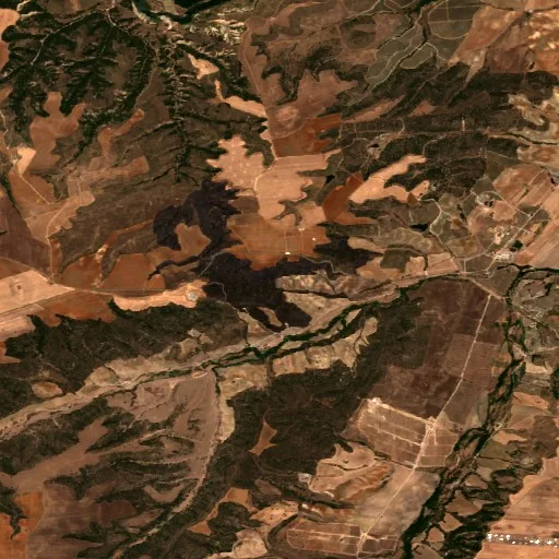 Wildfire near La Pueblanueva — Sentinel-2 true color