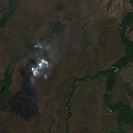 Incendio cerca de Lago Grande (16 oct) — Sentinel-2 true color