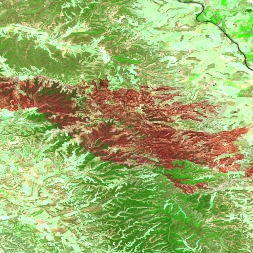 Incendio Wildfire near Leciñena (ES) — Sentinel-2 SWIR (fuego)