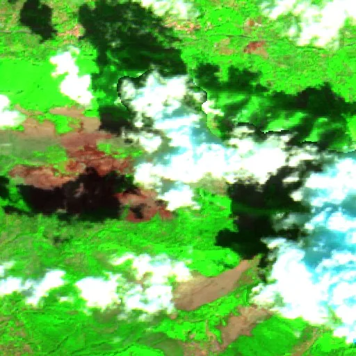 Wildfire near Licusati — Sentinel-2 SWIR (fuego)