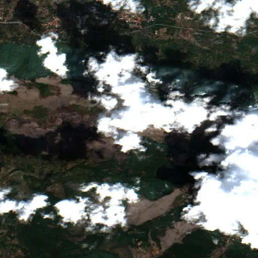 Wildfire near Licusati — Sentinel-2 true color