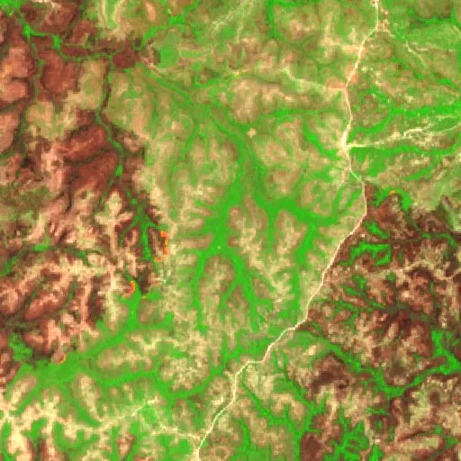 Wildfire near Lizarda (Sep 19 · W) — Sentinel-2 SWIR (fuego)