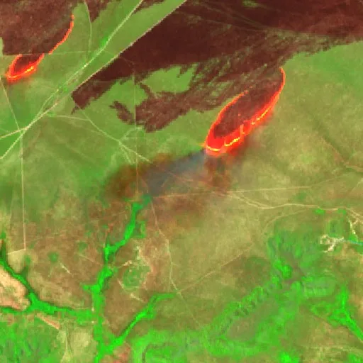 Incendio cerca de Lizarda (28 sep) — Sentinel-2 SWIR (fuego)