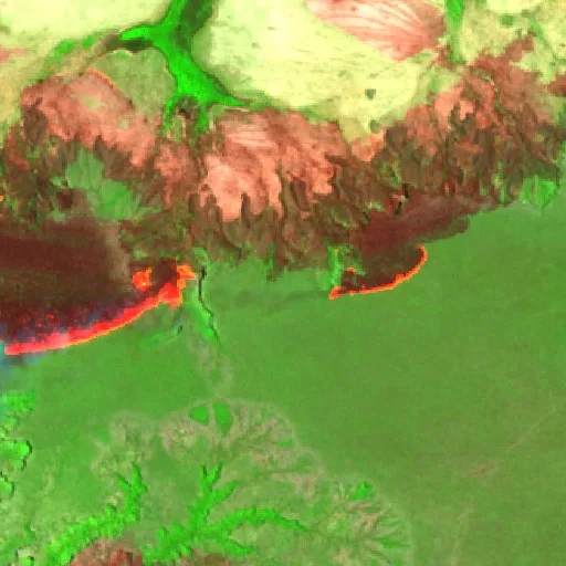 Wildfire near Lizarda (Sep 20) — Sentinel-2 SWIR (fuego)