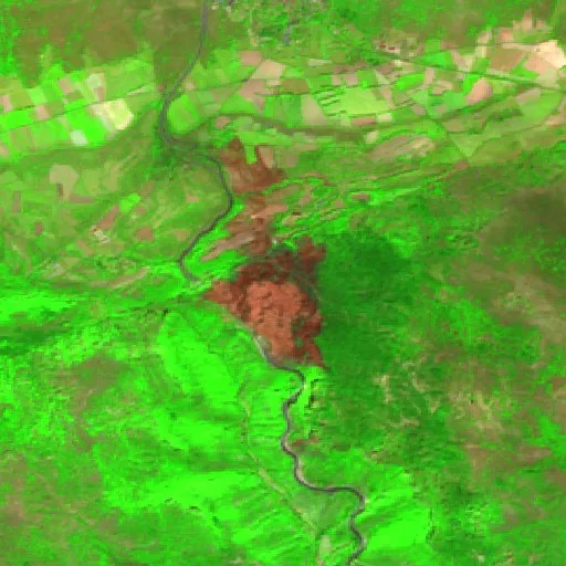 Wildfire near Lodève — Sentinel-2 SWIR (fuego)