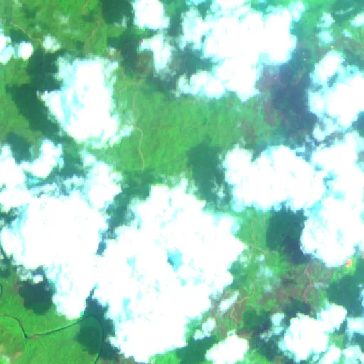 Wildfire near Longkali (Oct 1) — Sentinel-2 SWIR (fuego)