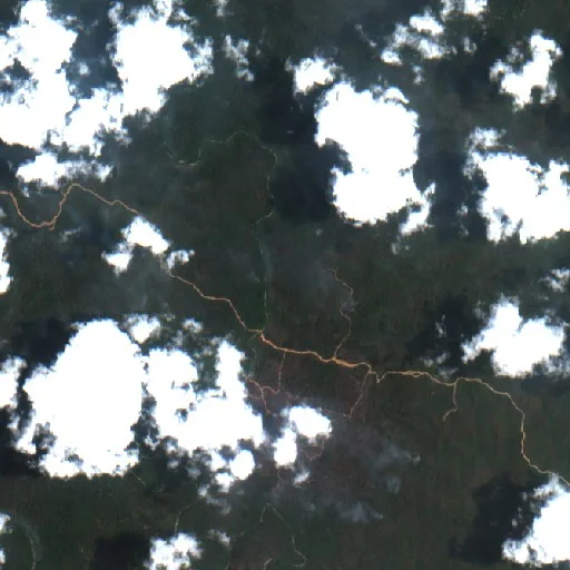 Wildfire near Longkali — Sentinel-2 true color