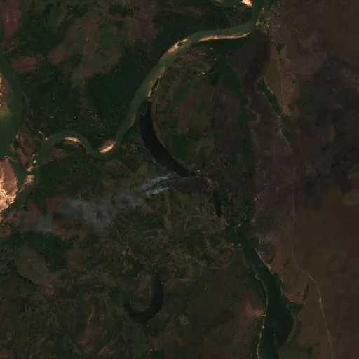 Incendio cerca de Luciara (16 ago) — Sentinel-2 true color