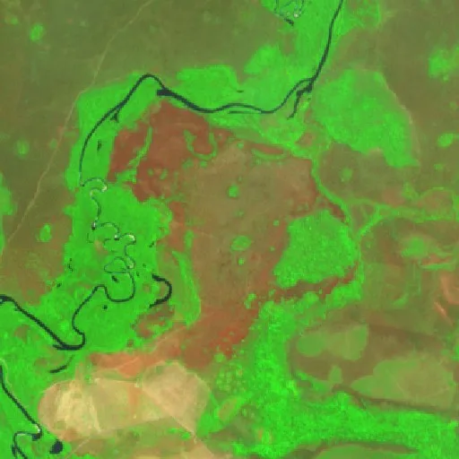 Incendio cerca de Luciara (14 ago) — Sentinel-2 SWIR (fuego)