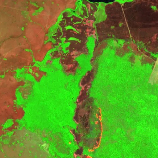 Wildfire near Luciara (Sep 20) — Sentinel-2 SWIR
