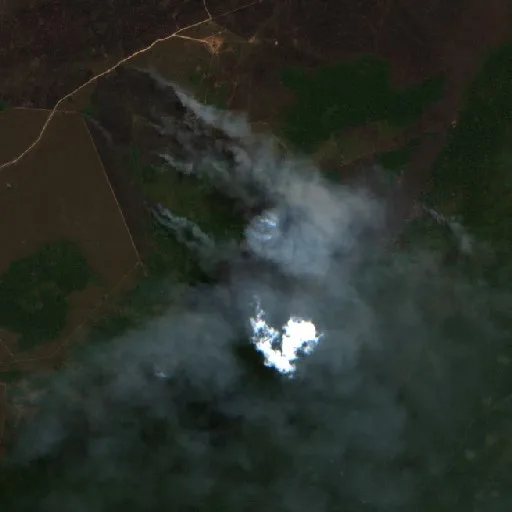 Incendio cerca de Lúcio da Luz (31 ago) — Sentinel-2 true color