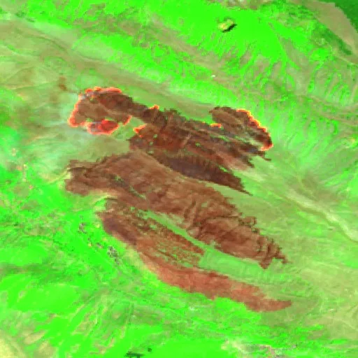 Incendio cerca de Lucoli — Sentinel-2 SWIR (fuego)