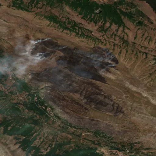Incendio cerca de Lucoli — Sentinel-2 true color