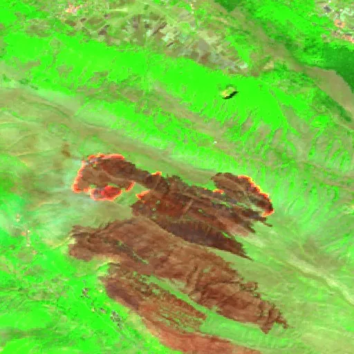 Incendio cerca de Lucoli — Sentinel-2 SWIR (fuego)
