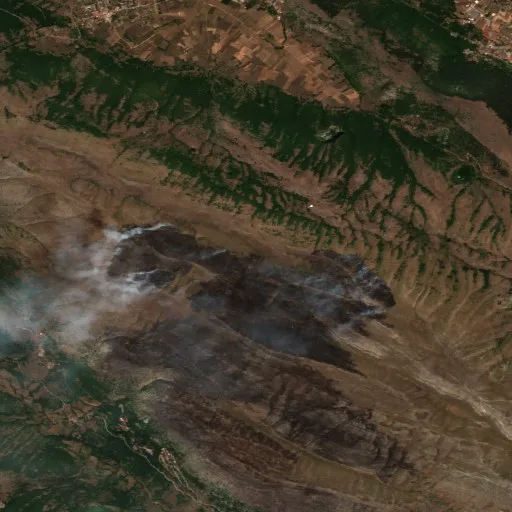 Incendio cerca de Lucoli — Sentinel-2 true color