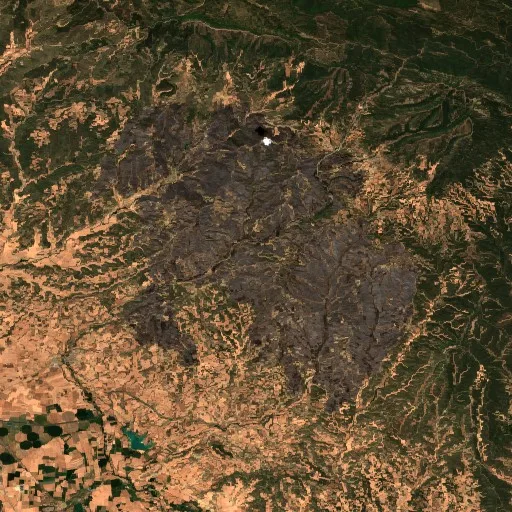 Incendio cerca de Luesia — Sentinel-2 true color